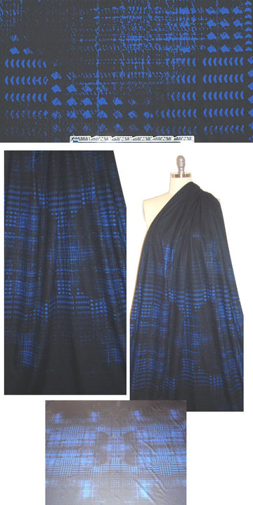 Italian cobalt/midnight panel design cotton knit