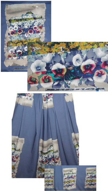 French wisteria pansy panels cotton knit