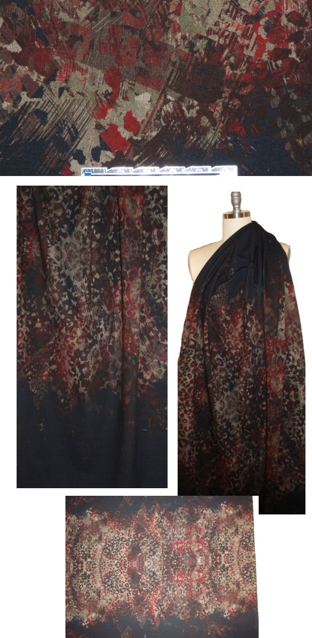 Italian animal print panel design sweatshirt knit