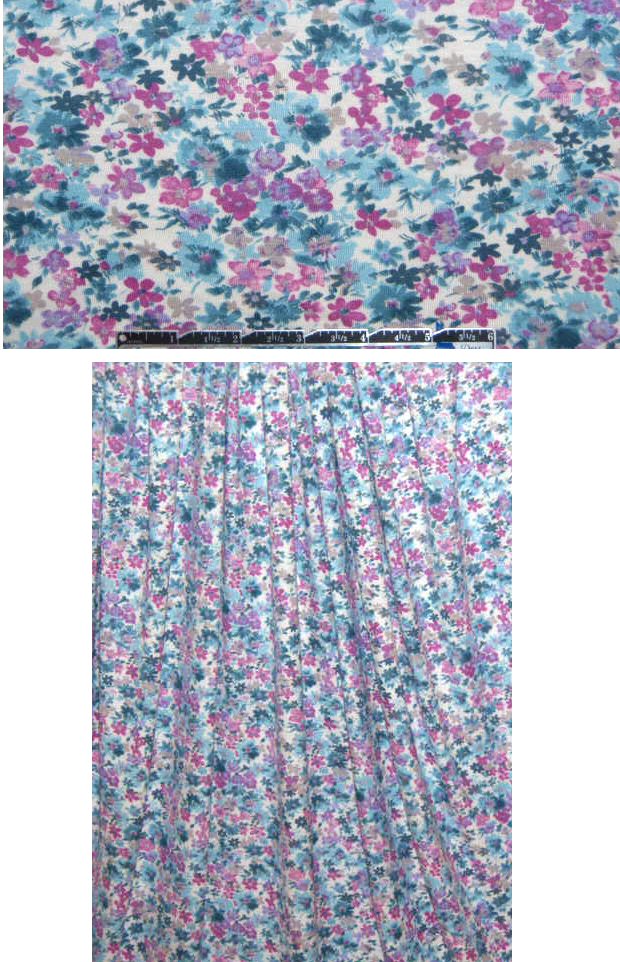 Italian blue/fuschia little floral COTTON knit