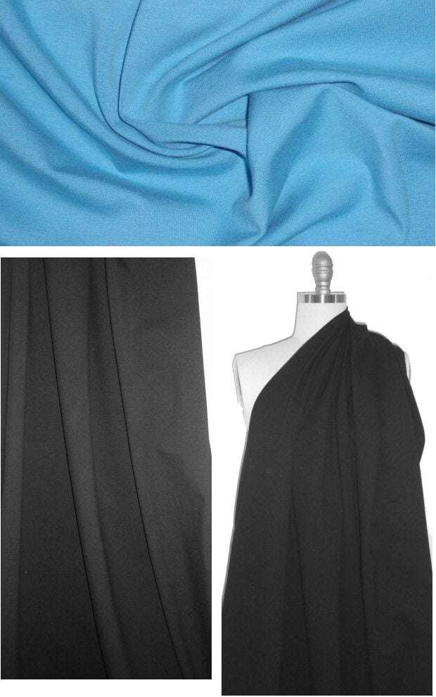COTTON/lycra medium weight 4-way knit - paris blue 1.66 yd