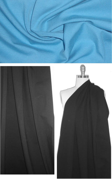 COTTON/lycra medium weight 4-way knit - paris blue 1.5 yds