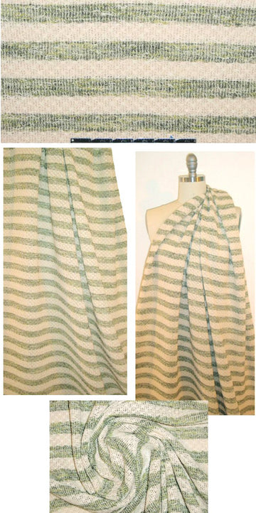 NY designer cotton stretch tweedy stripe woven