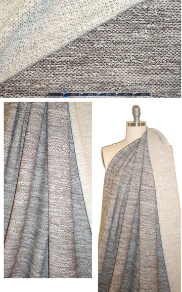 Italian tweedy cotton sweater knit - brown-gray/bone