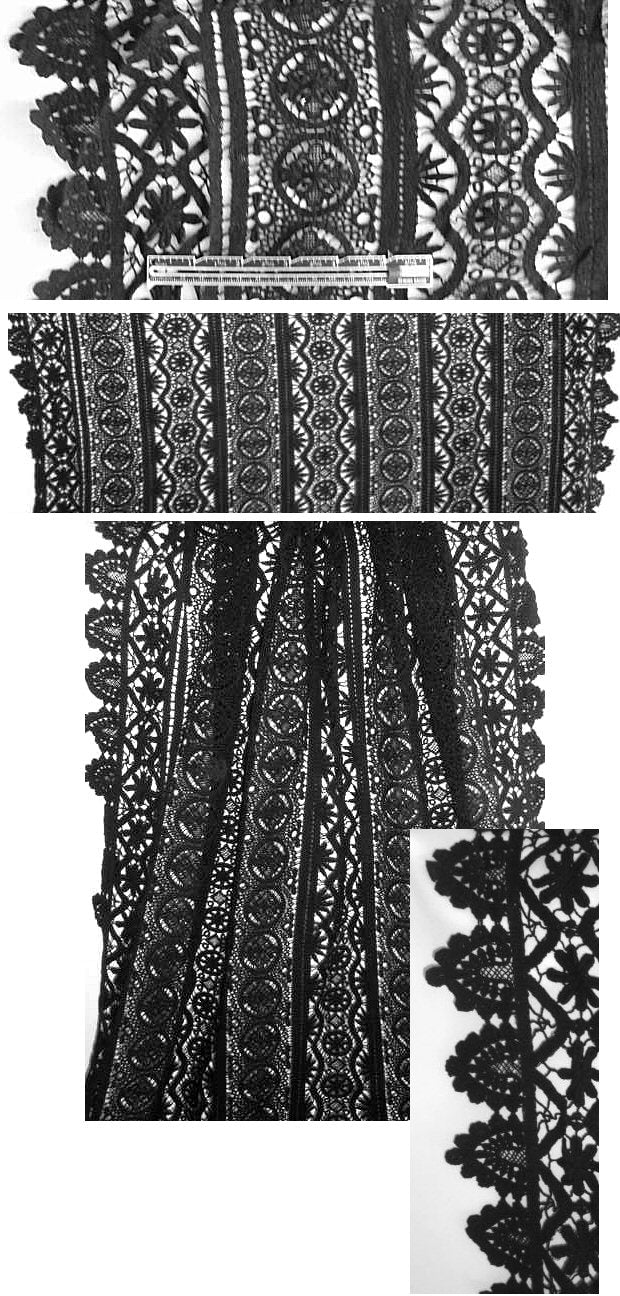 double-scalloped all-cotton lace - black 1.75 yd