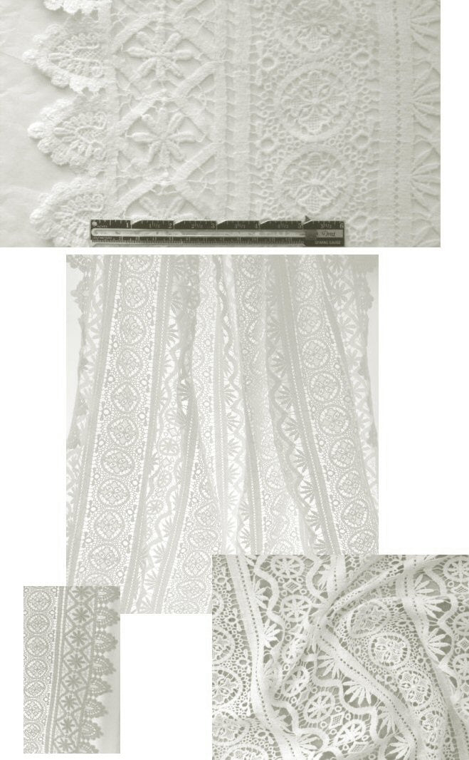 double-scalloped all-cotton lace - creamy white