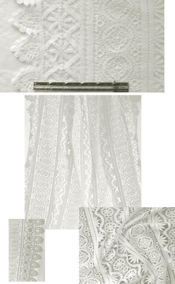 double-scalloped all-cotton lace - creamy white