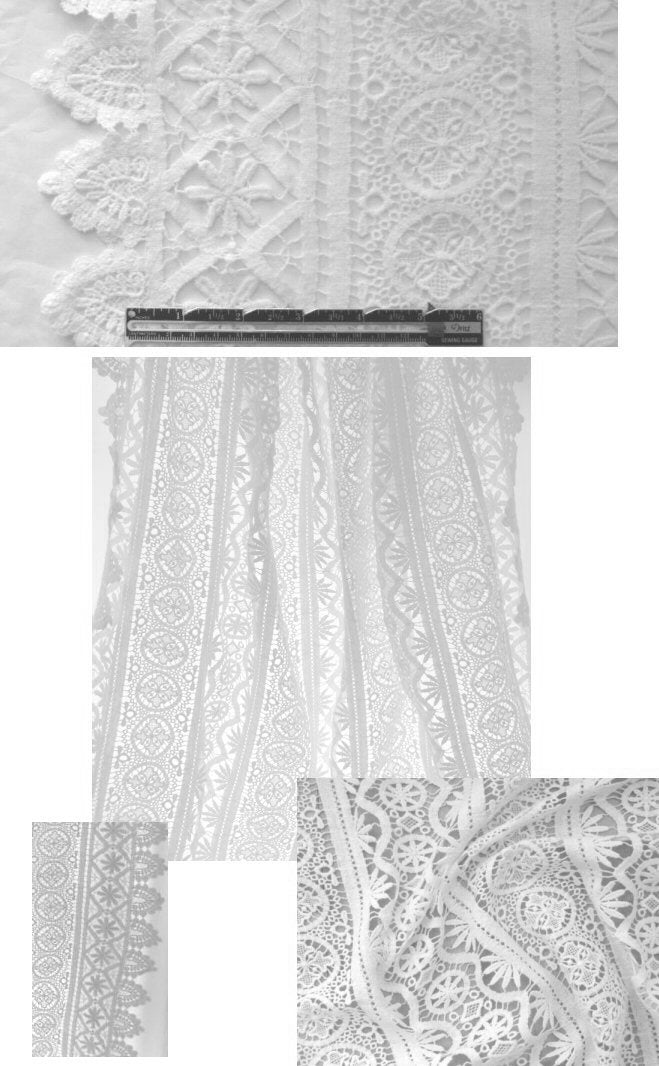 double-scalloped all-cotton lace - bright white 2 yds