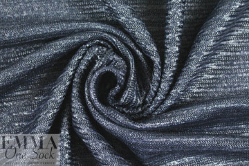 Trina T. raffia-texture laminated cotton knit - marine .66 yds