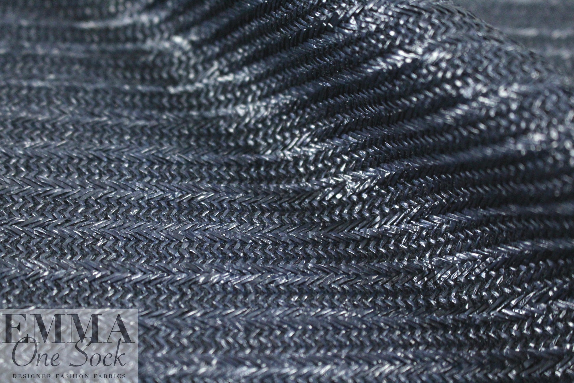 Trina T. raffia-texture laminated cotton knit - marine .66 yds