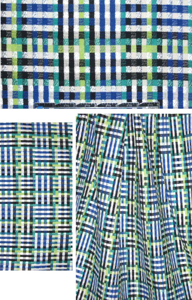 Italian cotton blend checked basketweave woven .875 yds