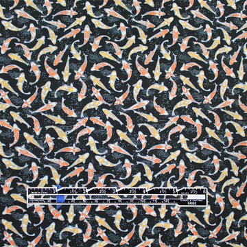 designer deadstock 'koi pond' printed cotton lawn 3 yds