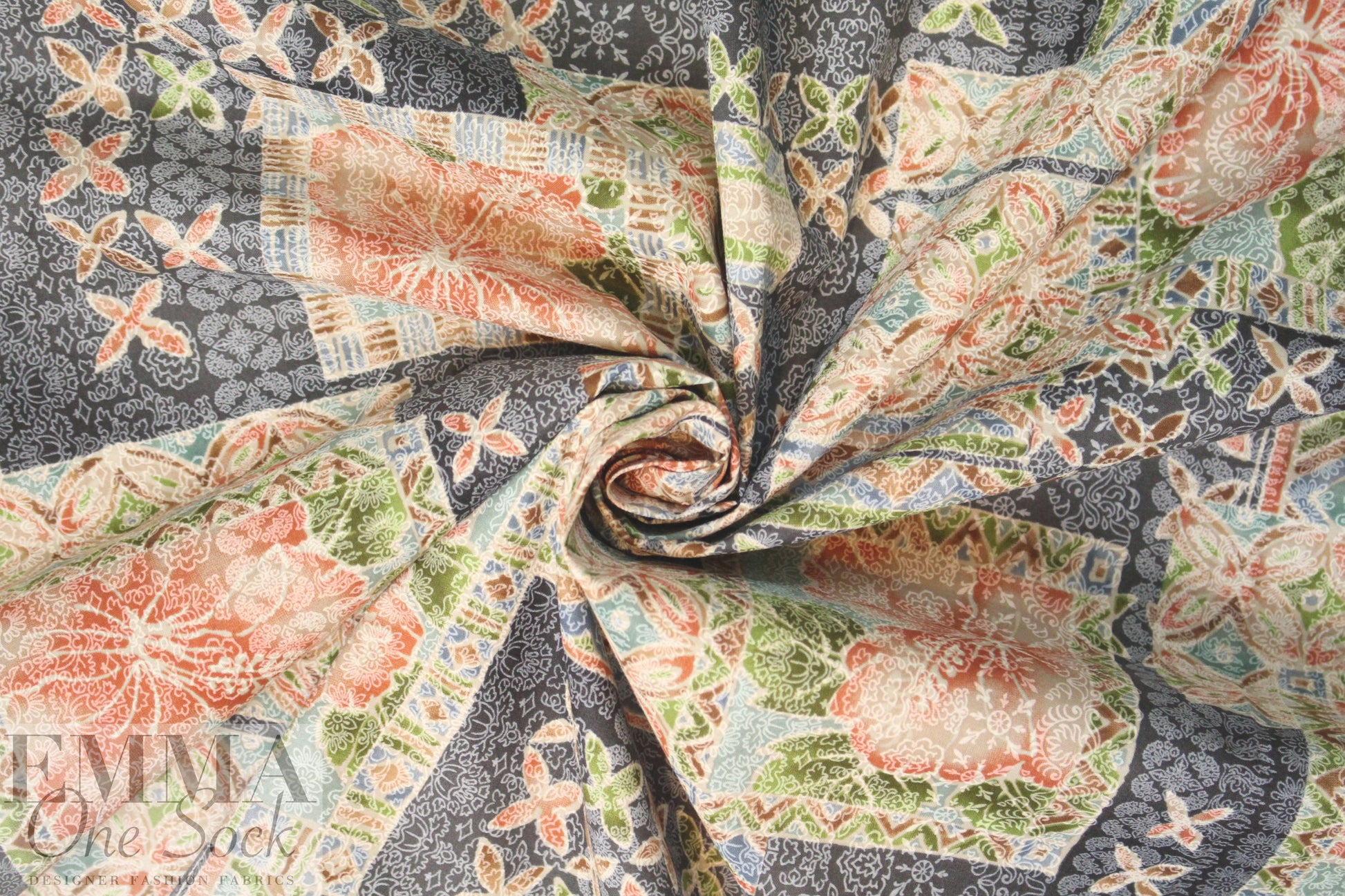 designer 'scrapbook flowers' cotton lawn