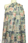 designer 'scrapbook flowers' cotton lawn .66 yds