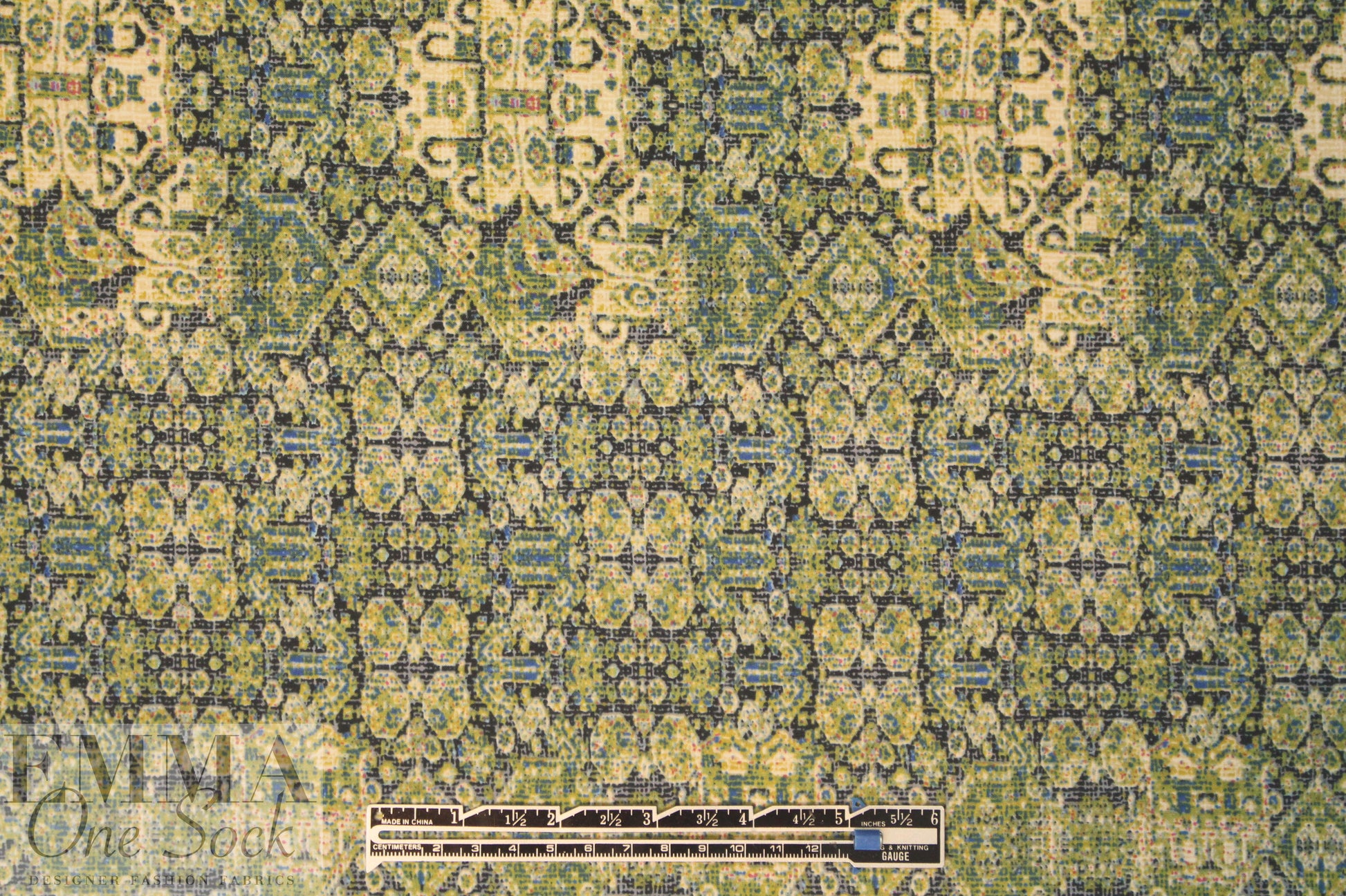 designer 'istanbul montage' cotton lawn - olive