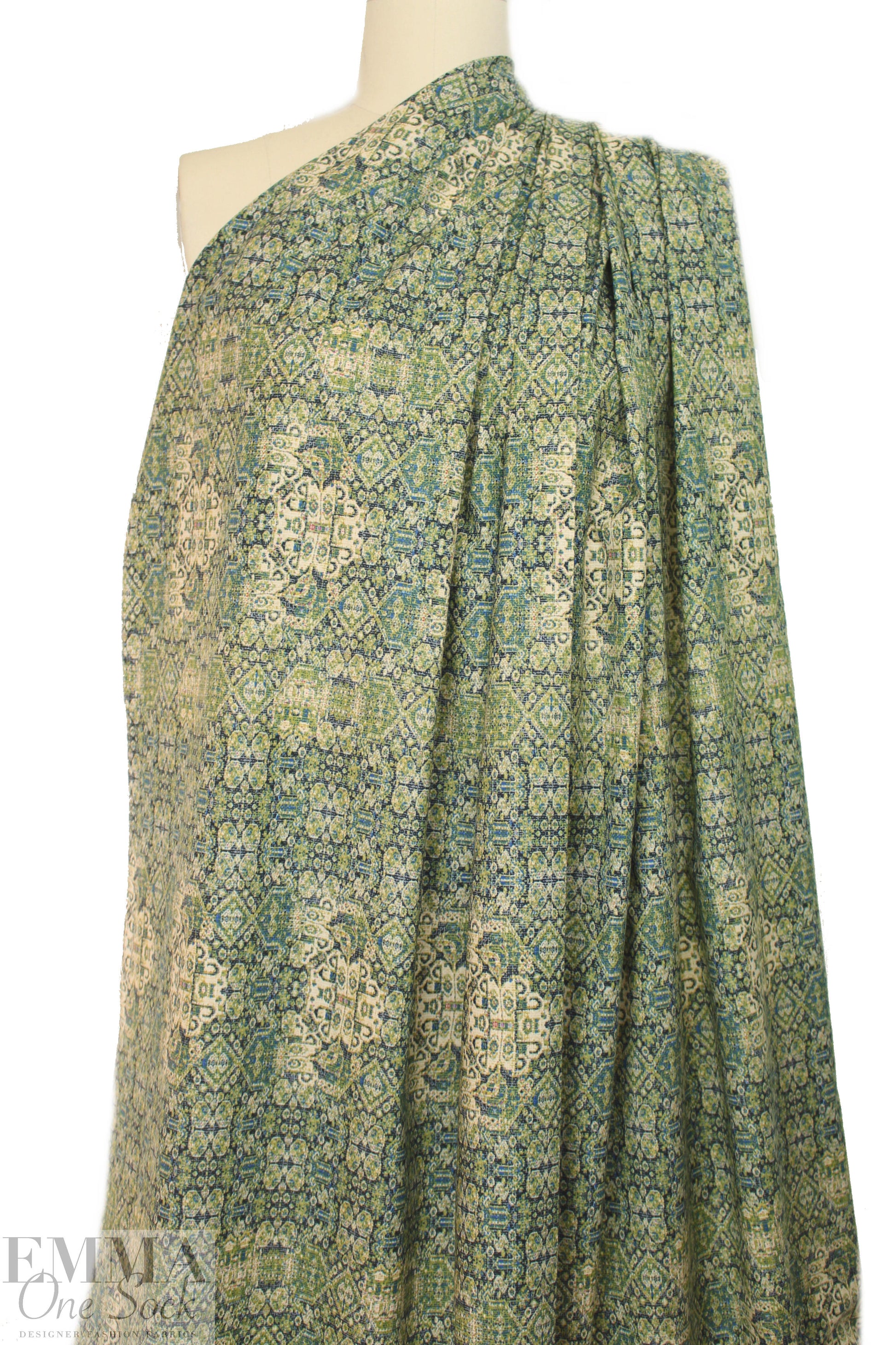 designer 'istanbul montage' cotton lawn - olive