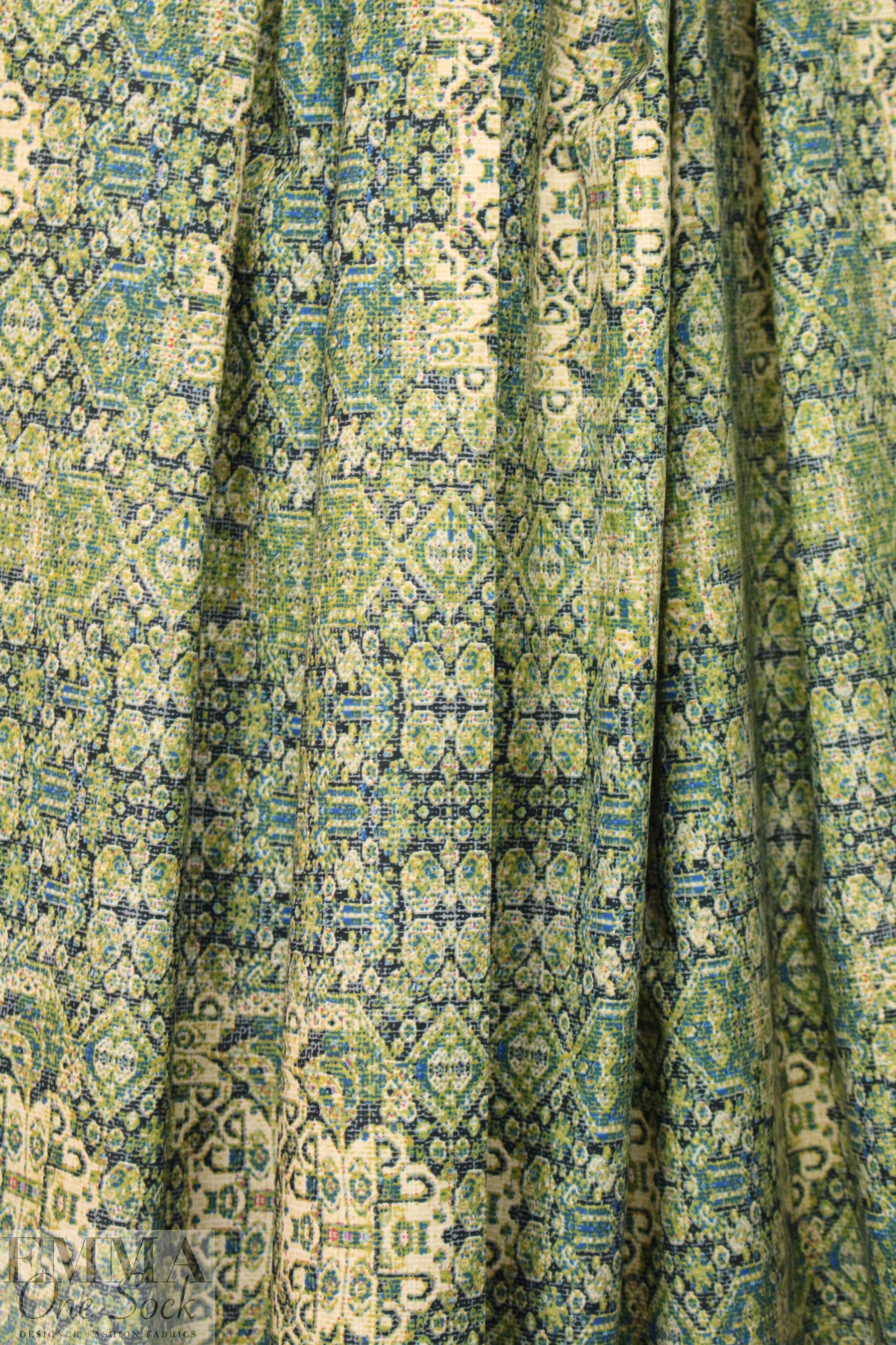 designer 'istanbul montage' cotton lawn - olive
