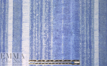 designer 'bleachy stripes' cotton lawn - denim tones