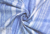 designer 'bleachy stripes' cotton lawn - denim tones