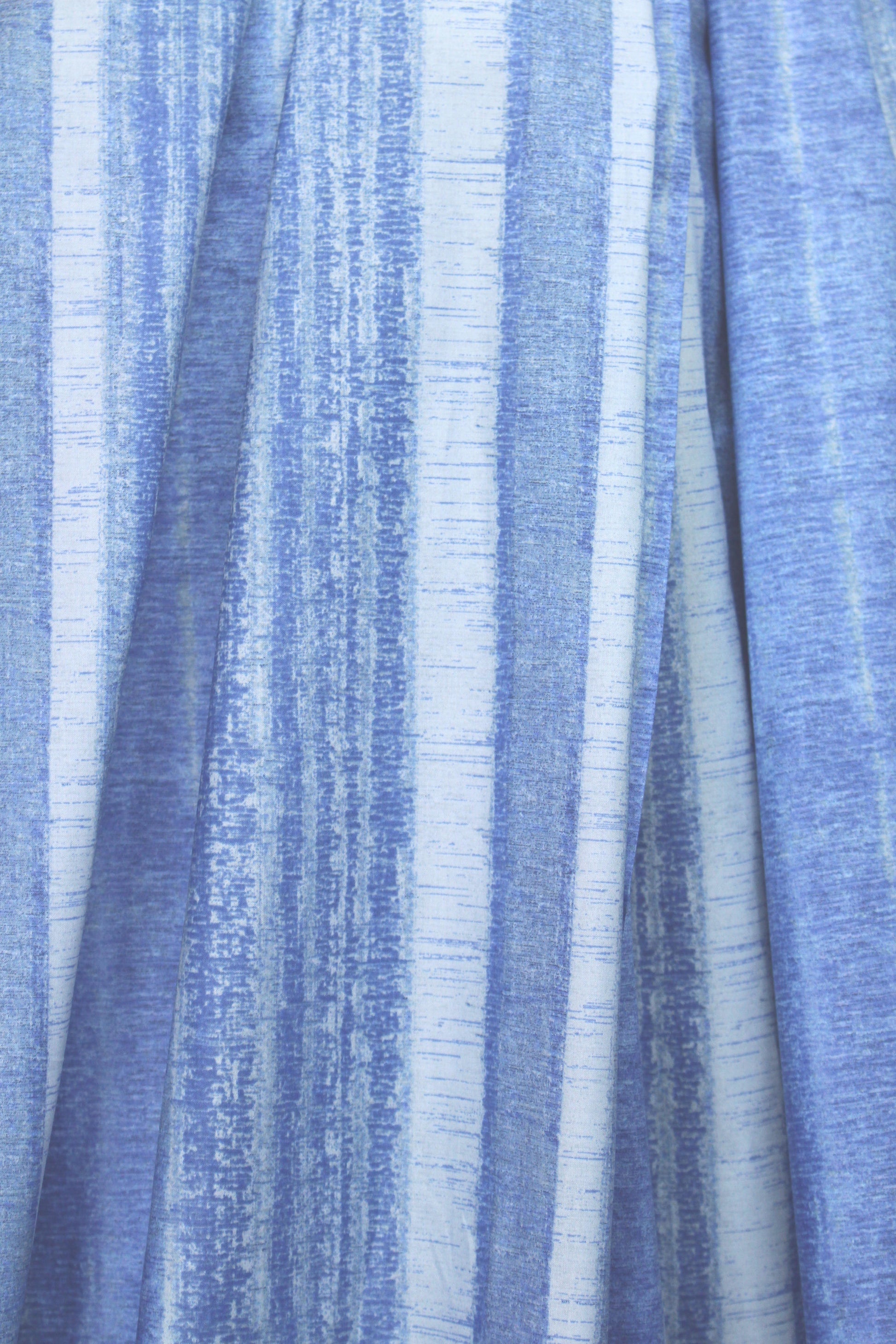 designer 'bleachy stripes' cotton lawn - denim tones