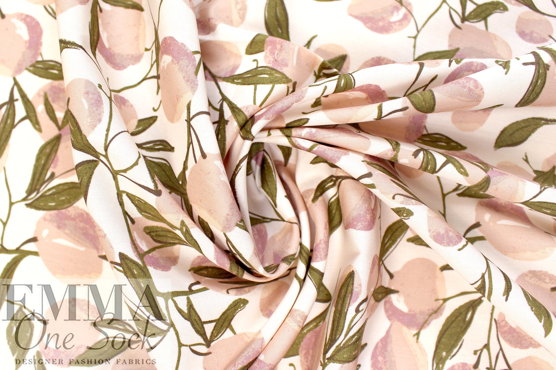 CA designer 'apricot tree' cotton poplin Oeko-tex certified 1.25 yds