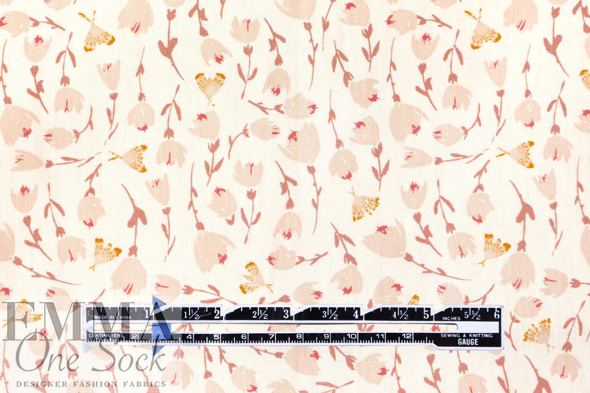 CA designer 'insects and flowers' cotton poplin Oeko-Tex certified 1 yard