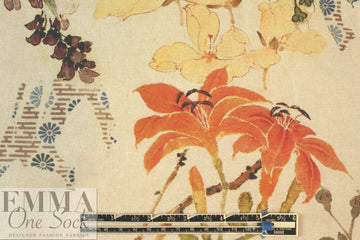 Italian finely rendered floral linen/cotton woven