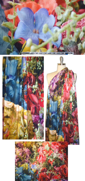 Dutch digital 'photo floral closeup' cotton/lycra knit panel