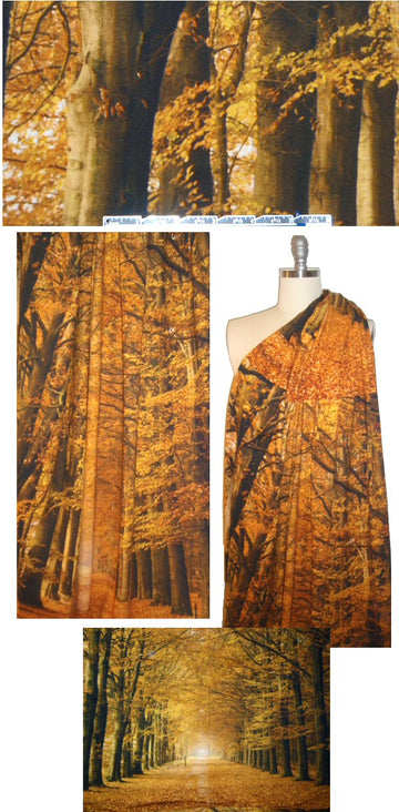 Dutch digital 'sepia grove' knit panel 1 panel FLAW