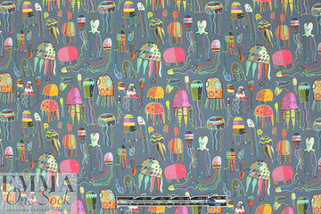 Dutch digital 'jellyfish' cotton/lycra knit - gray