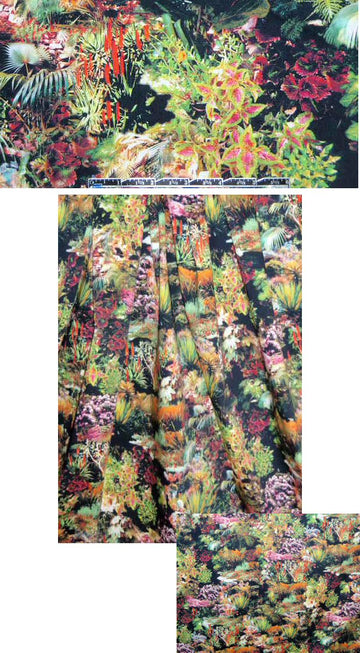 French shade garden print stretch twill 1.33 yd