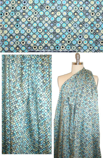 Italian dot medallion cotton/lycra woven - loden