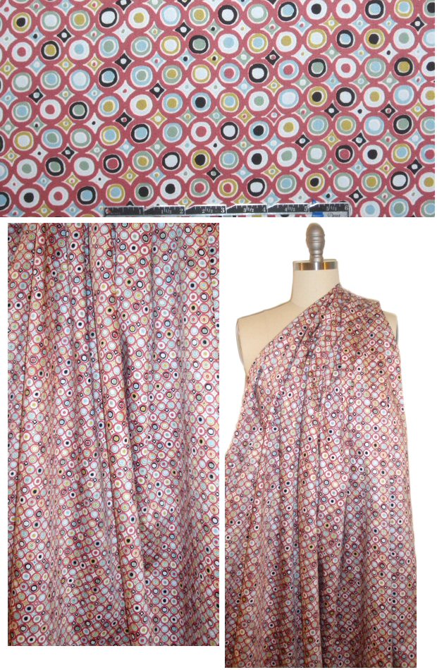 Italian dot medallion cotton/lycra woven - red clay