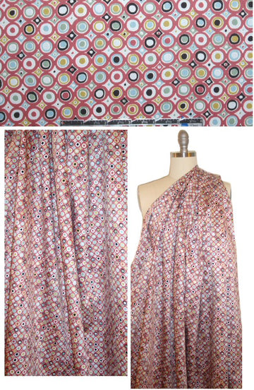 Italian dot medallion cotton/lycra woven - red clay