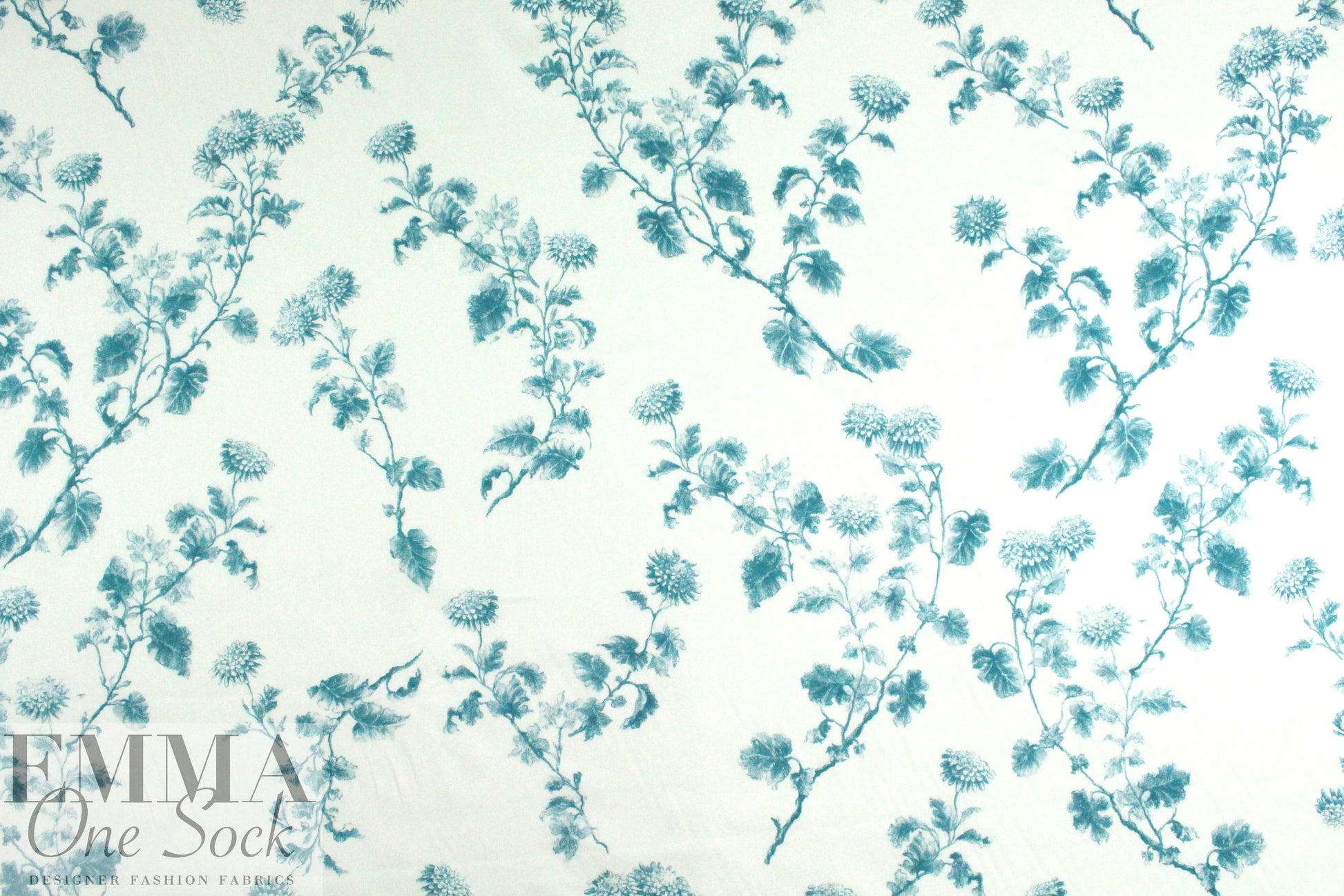 Italian satin finish cotton shirting - teal garden
