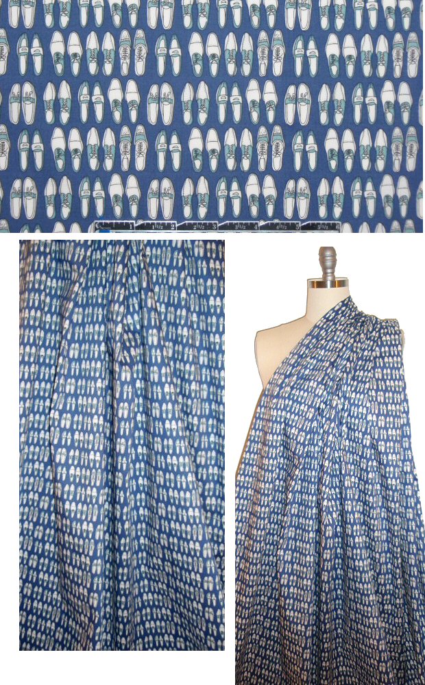 shoe closet cotton/spandex shirting - denim/dusty blue 1.375 yd