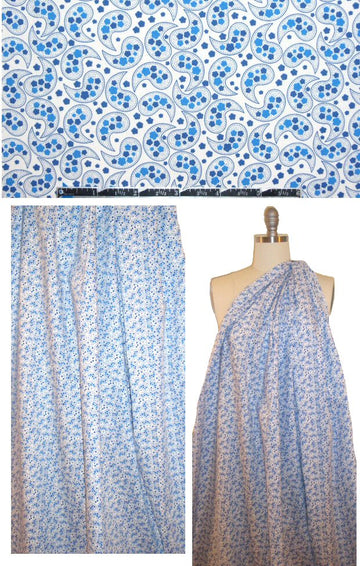 stylized paisley graphic cotton/lycra shirting 1.5 yd