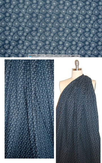 vintage bicycle cotton/lycra shirting - midnight/gray