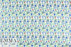 busy bee floral cotton/lycra sateen - blue