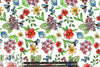 busy bee floral cotton/lycra sateen - red