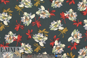 nocturnal flowers cotton/spandex shirting