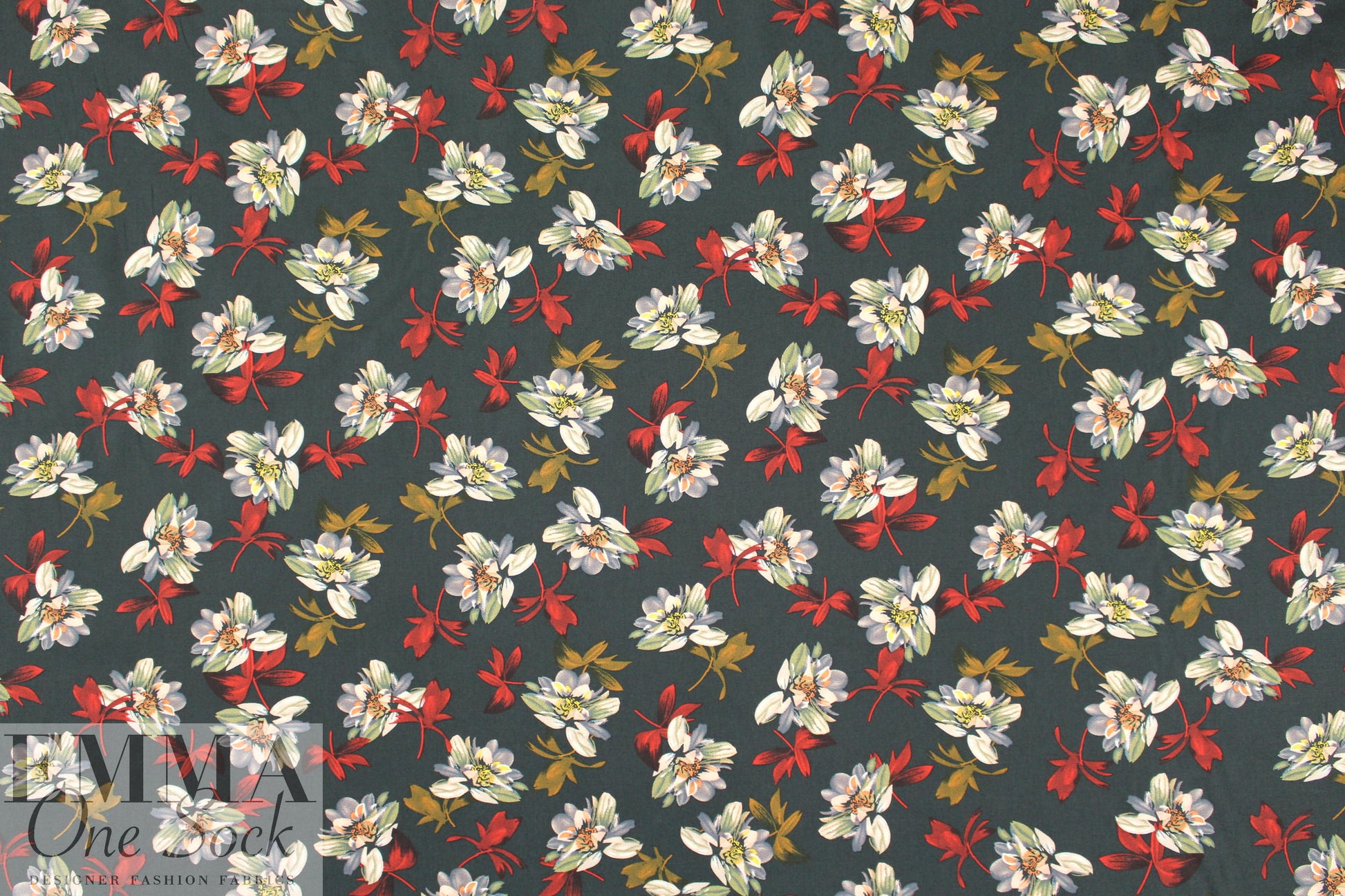 nocturnal flowers cotton/spandex shirting