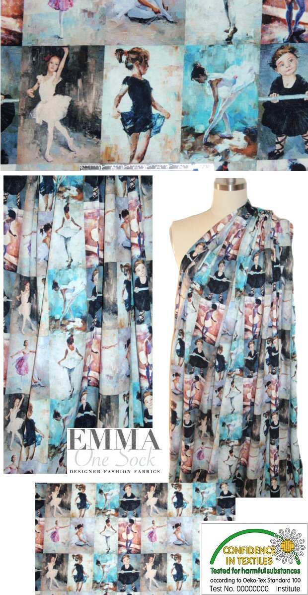 Dutch digital 'ballet studio' cotton/lycra knit