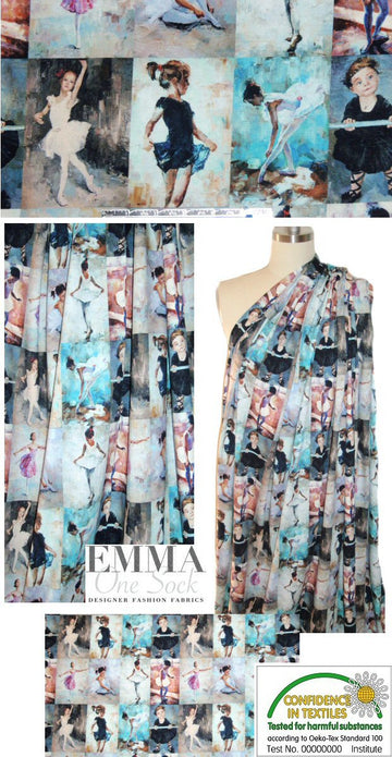 Dutch digital 'ballet studio' cotton/lycra knit 1.375 yd