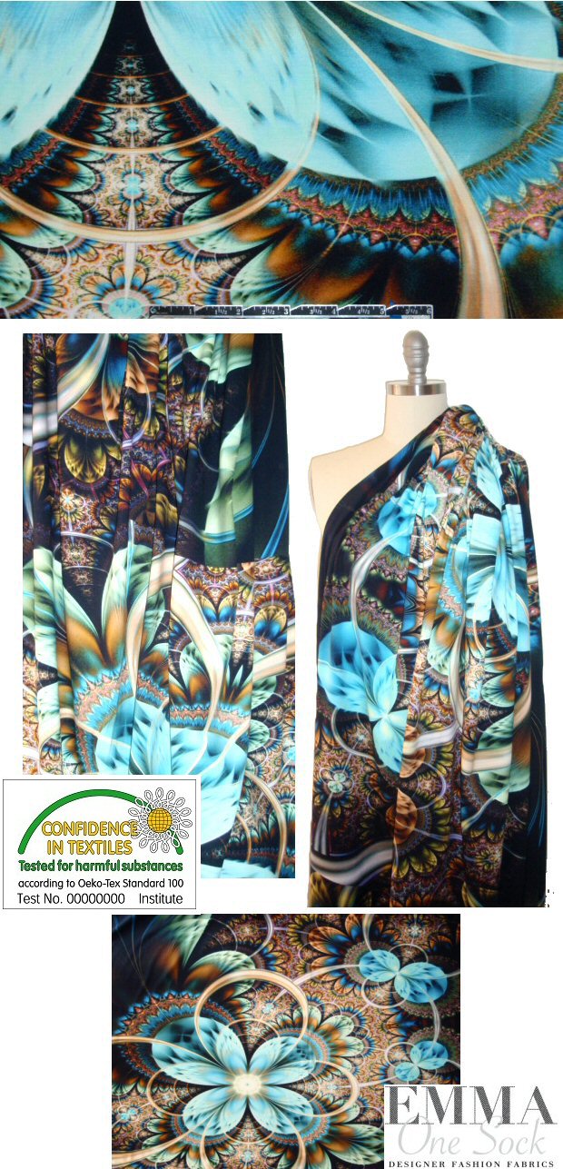 Dutch digital 'istanbul' flower knit one panel
