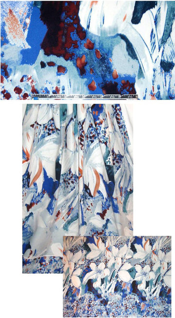 Tahari painterly floral panel stretch cotton twill