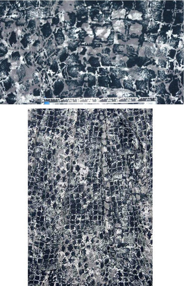 The0ry cellular abstract printed stretch denim .95 yds