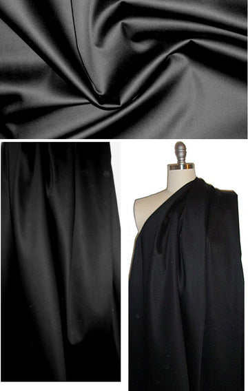 The0ry black stretch sateen cotton woven 1.875 yd