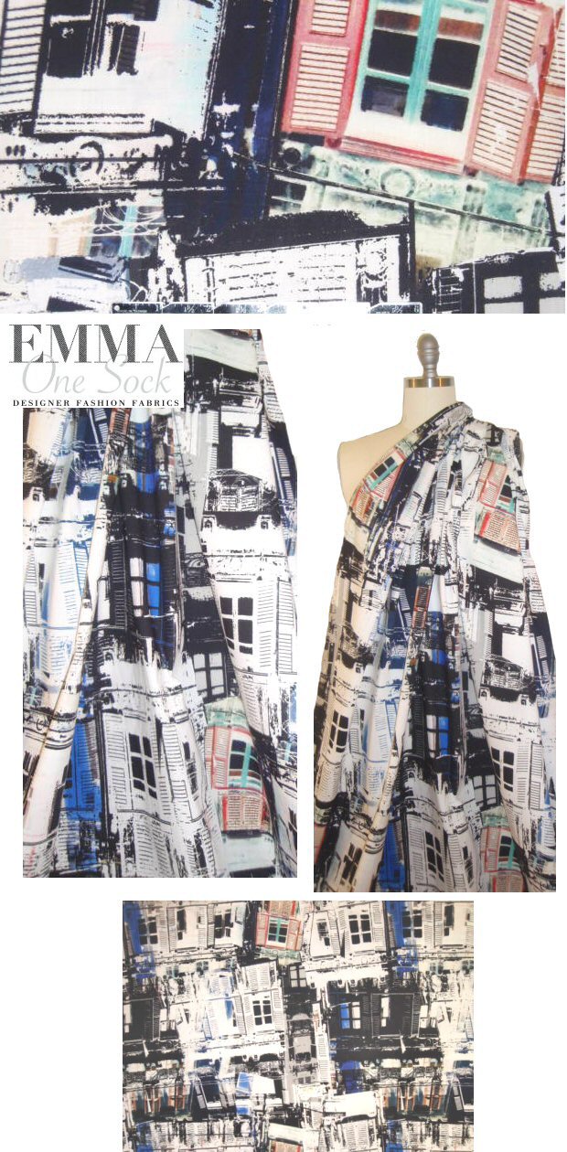 Mi11y city windows montage cotton/lycra woven