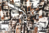 Italian crosshatch graphic cotton stretch woven
